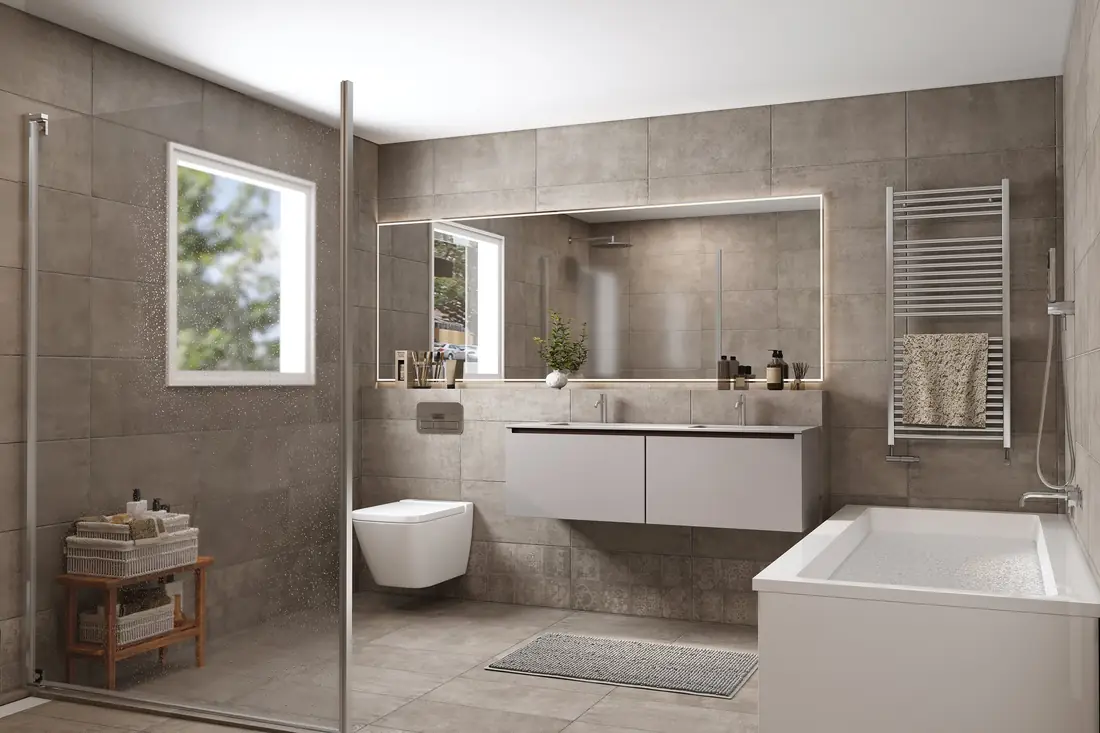 Bad mit Wanne und Dusche