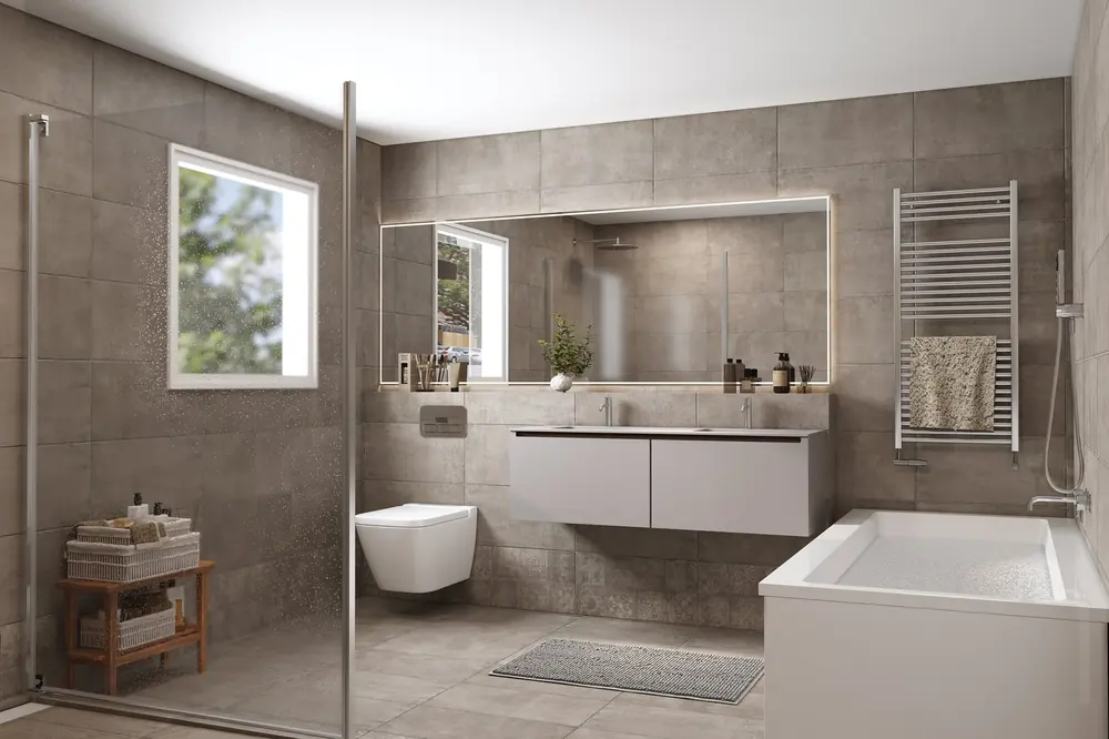 Bad mit Wanne und Dusche