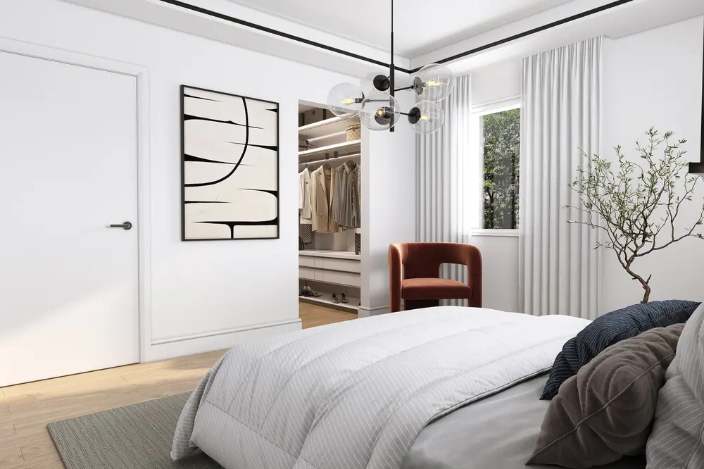 Hauptschlafzimmer mit begehbarem Kleiderschrank
